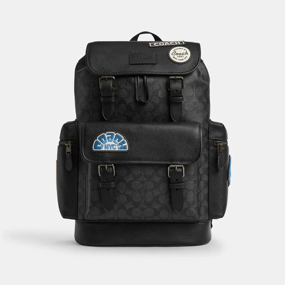 Coach Outlet Men's Sprint Backpack In Signature Canvas With Patches